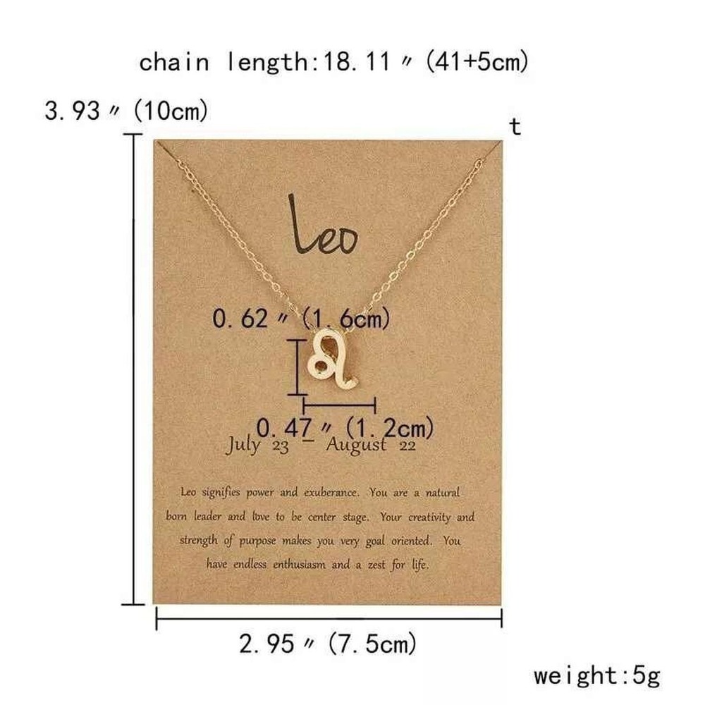 Unbranded Women's OS Necklace Leo Zodiac Sign Gold‎ Tone Astrology Pendant